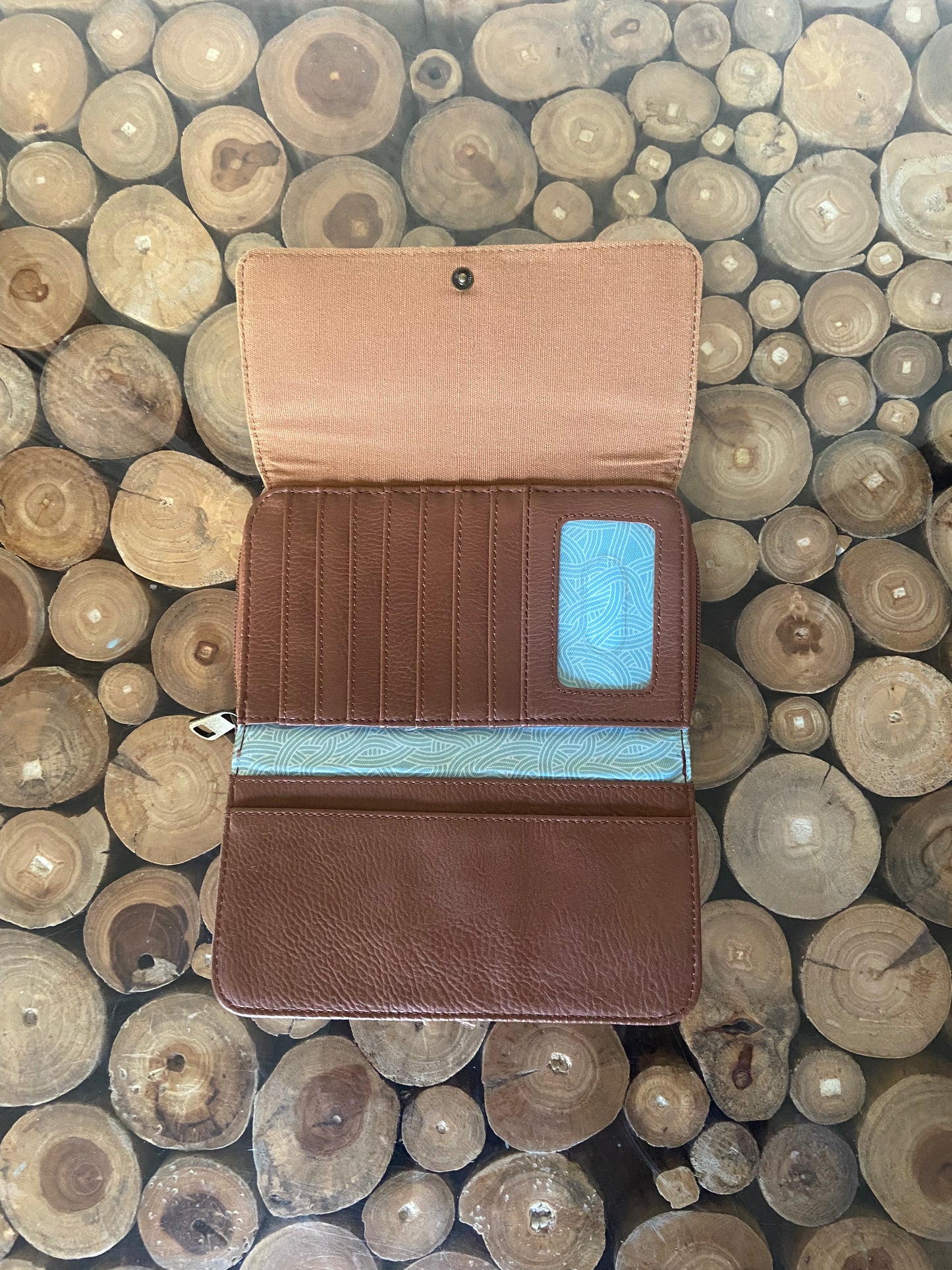 The Sak Sequoia Brown Floral Embossed Leather Wallet
