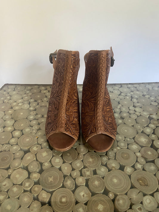 Myra Monika Western Tooled Leather Heels