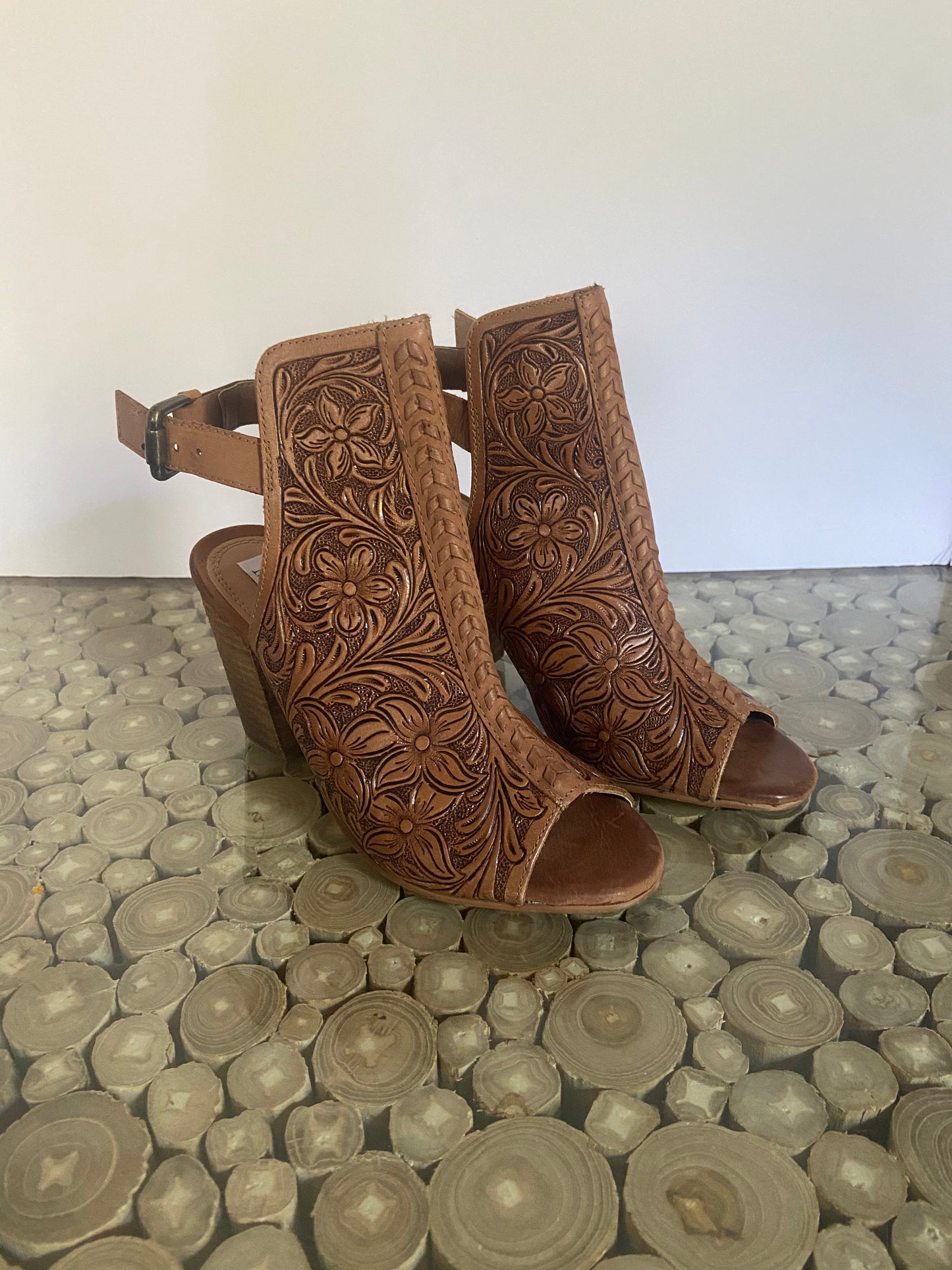 Myra Monika Western Tooled Leather Heels