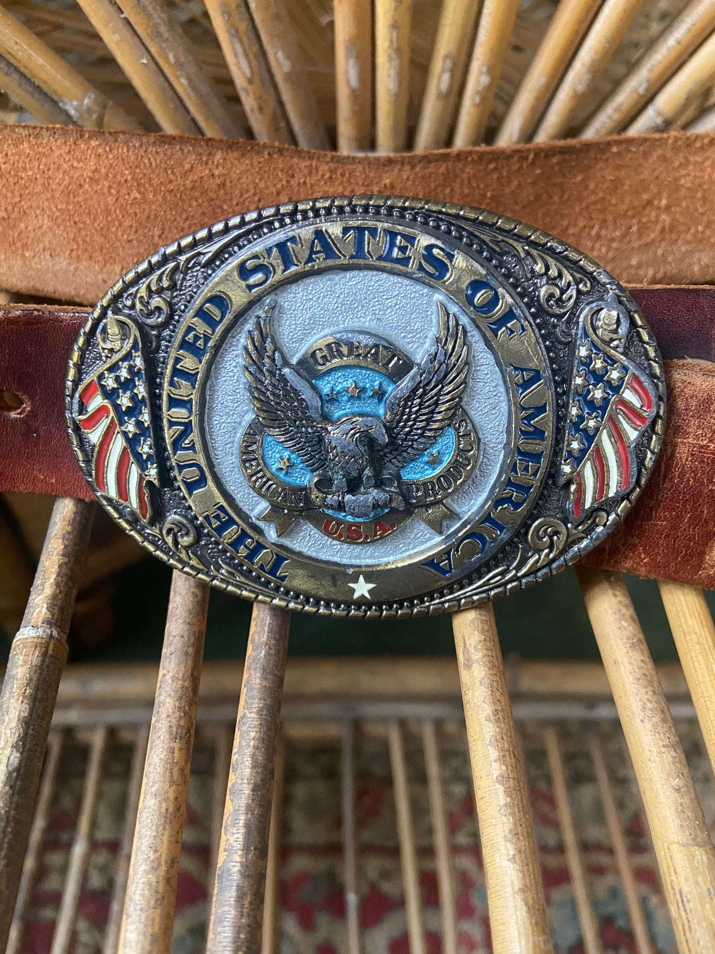 Vintage 1986 USA Eagle Belt Buckle -Made in the USA