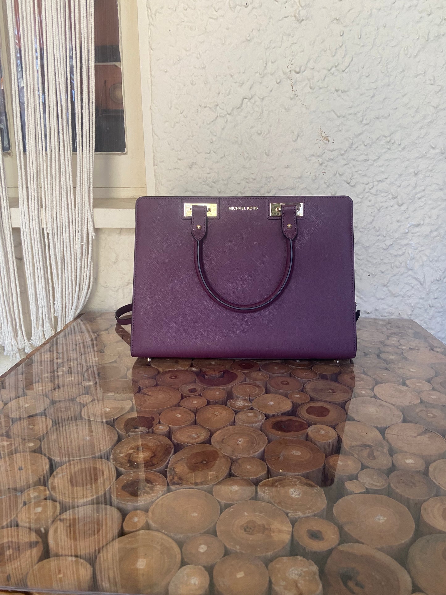 Michael Kors Quinn Large Saffiano Leather Satchel