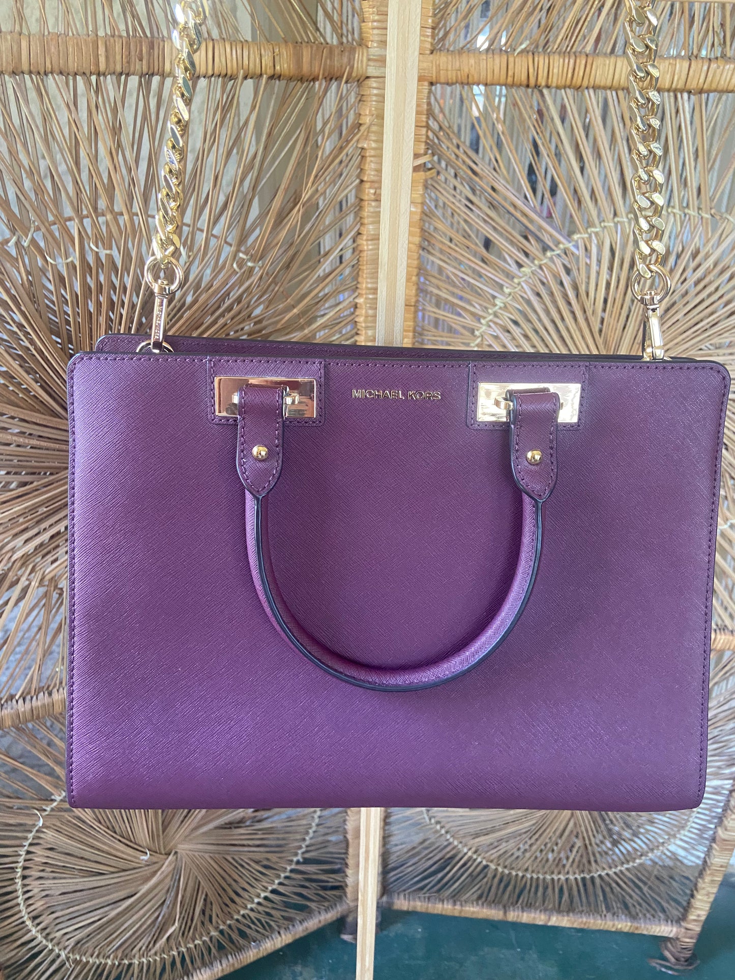 Michael Kors Quinn Large Saffiano Leather Satchel