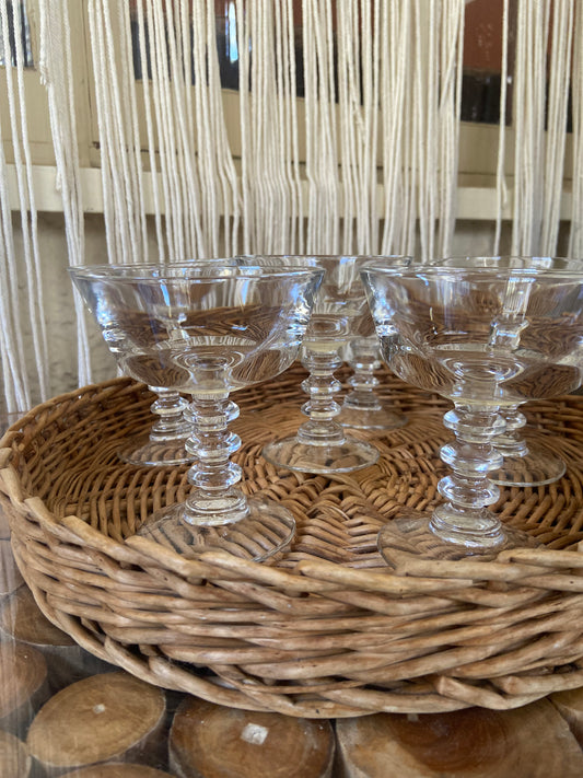 Vintage 1940's Champagne Glasses, Set of 6