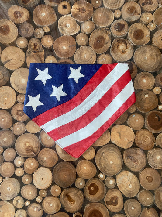 Leather American Flag Bandana