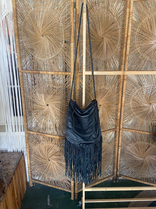 Leather Fringe Crossbody Bag