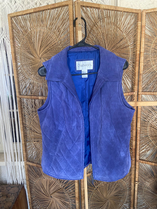 Royal Blue Leather Vest