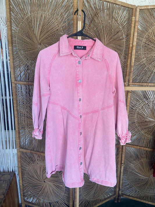 Pink Denim Dress/Jacket