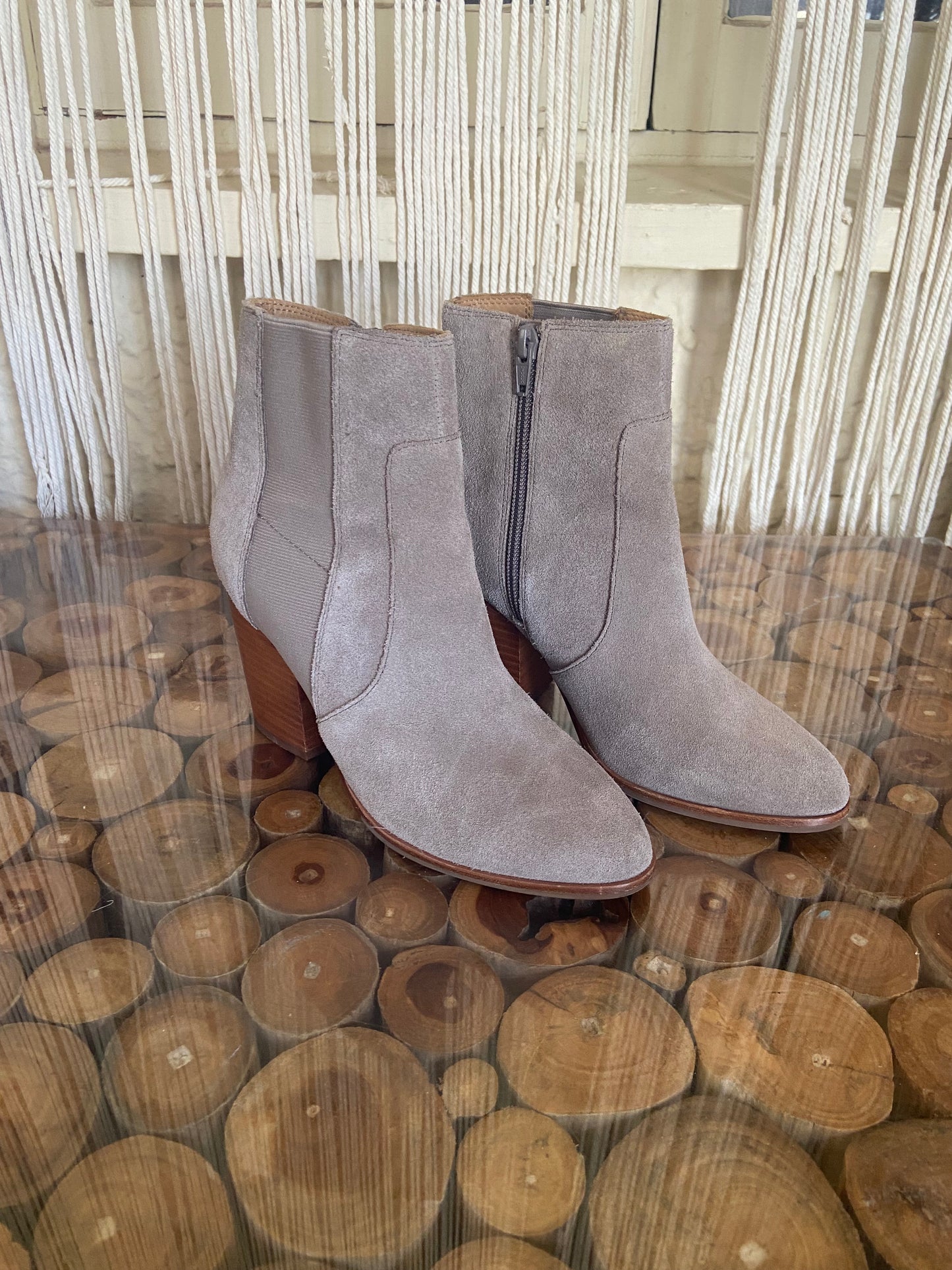 Gray Suede Booties